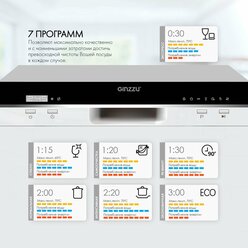 Посудомоечная машина Ginzzu DC362 компактная, сербристая, 6 комплектов, средство 3в1