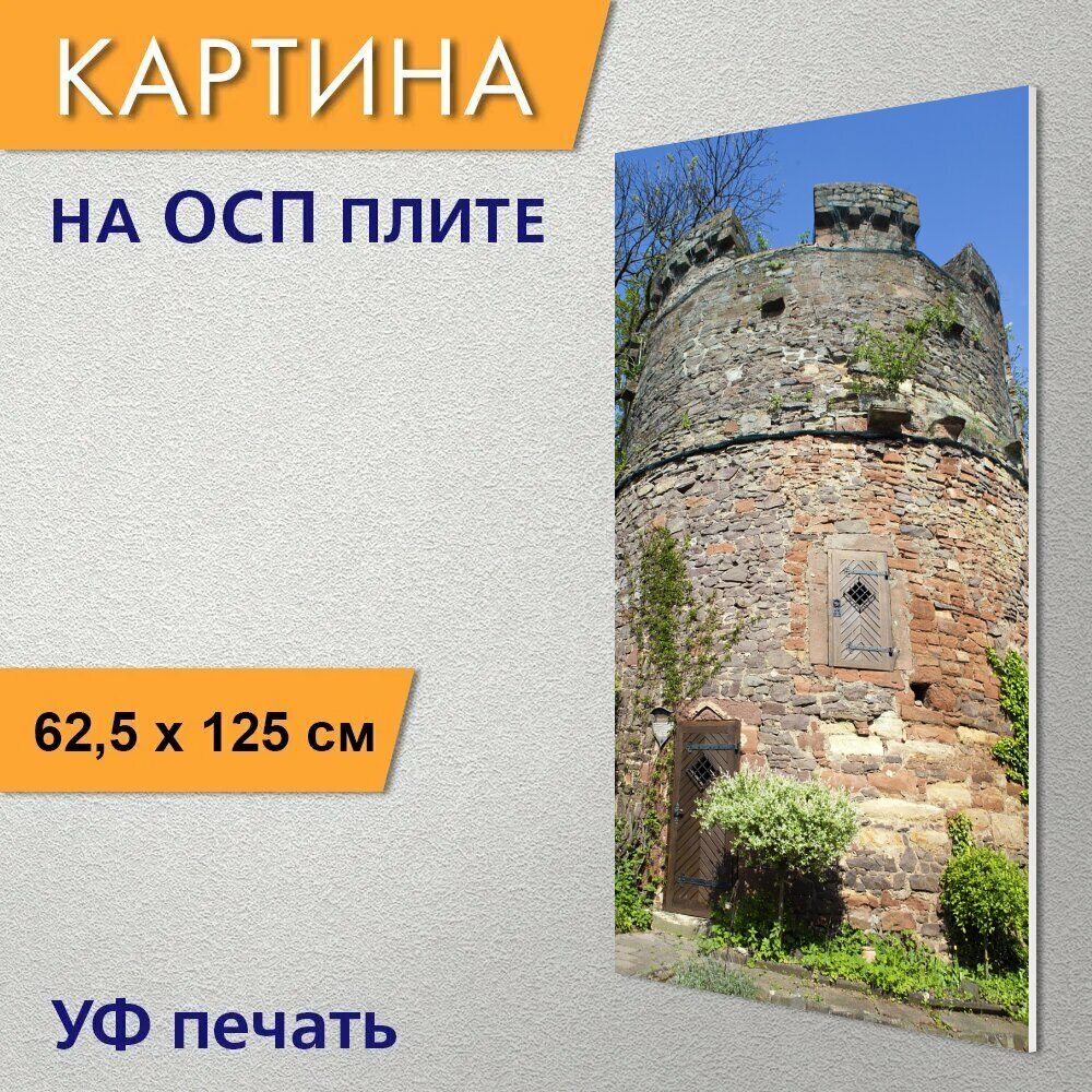 Вертикальная картина на ОСП "Франкенберг, гессен, германия" 62x125 см. для интерьериа