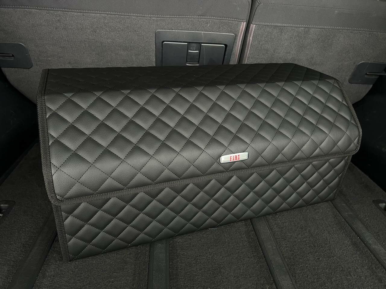 Органайзер в багажник FIAT / фиат / Кофр 70х30х30, сумка, саквояж, ящик, черный с черной отстрочкой