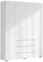 Шкаф Нонтон Ирма 4-х створчатый с ящиками белый 160x46x208 см