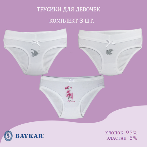 Трусы BAYKAR, 3 шт., размер 98-104, мультиколор трусы baykar размер 98 104 мультиколор