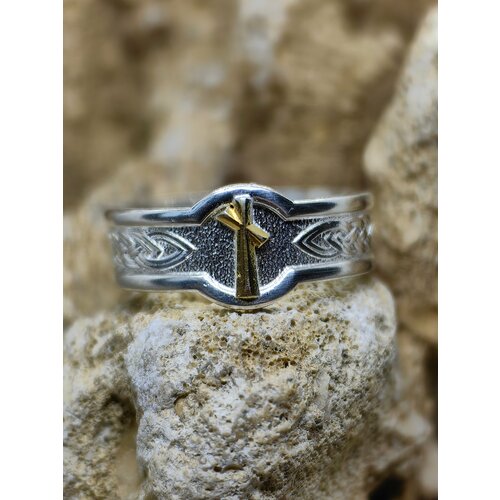 фото Кольцо sidorge, размер 19, серебряный, золотой