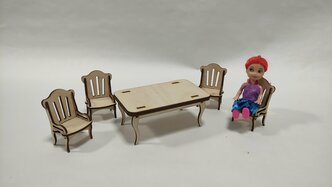 Набор мебели для кукол стол и стулья