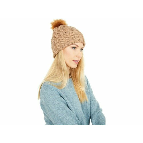 фото Шапка ugg women's cable beanie w pom, размер o/s, коричневый