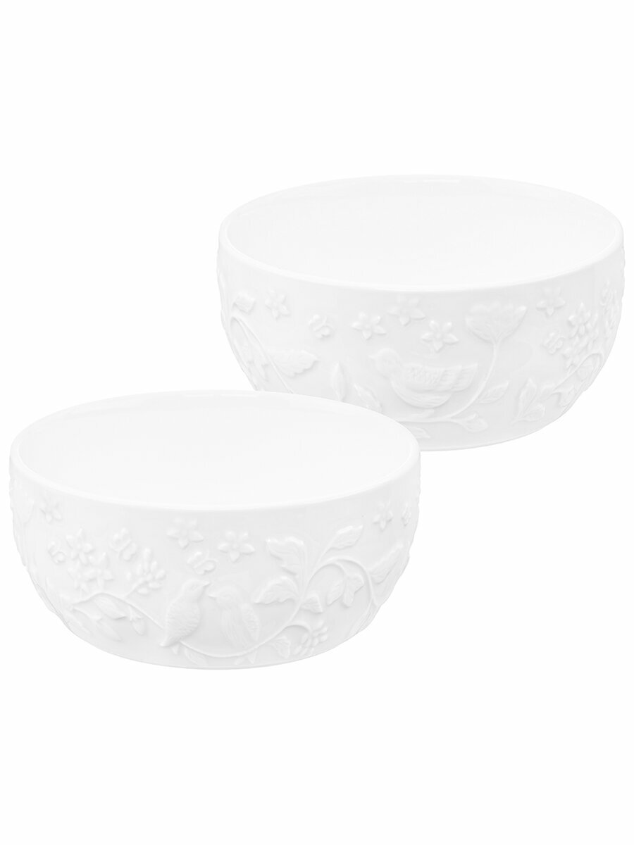 Набор салатников 2 предмета 600 мл Elan Gallery "Птички на ветке" — фото 1