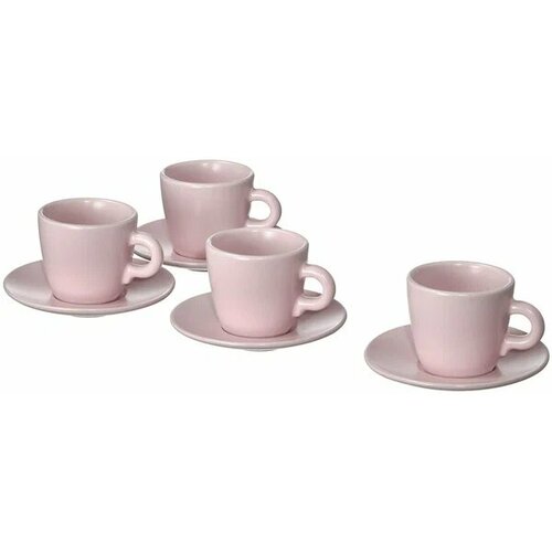 Чашка с блюдцем матовая поверхность светло-розовый 70 мл фэргклар икеа IKEA FRGKLAR 1999₽