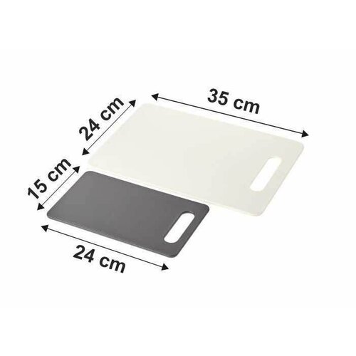 Набор досок Delinia 24x35x1.2см/24x15x1.2 см пластик цвет серый/белый 2 шт