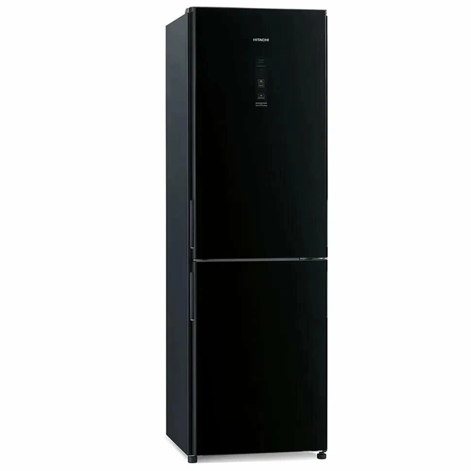 Холодильник Hitachi R-BG410PUC6X GBK 2-хкамерн. черный стекло