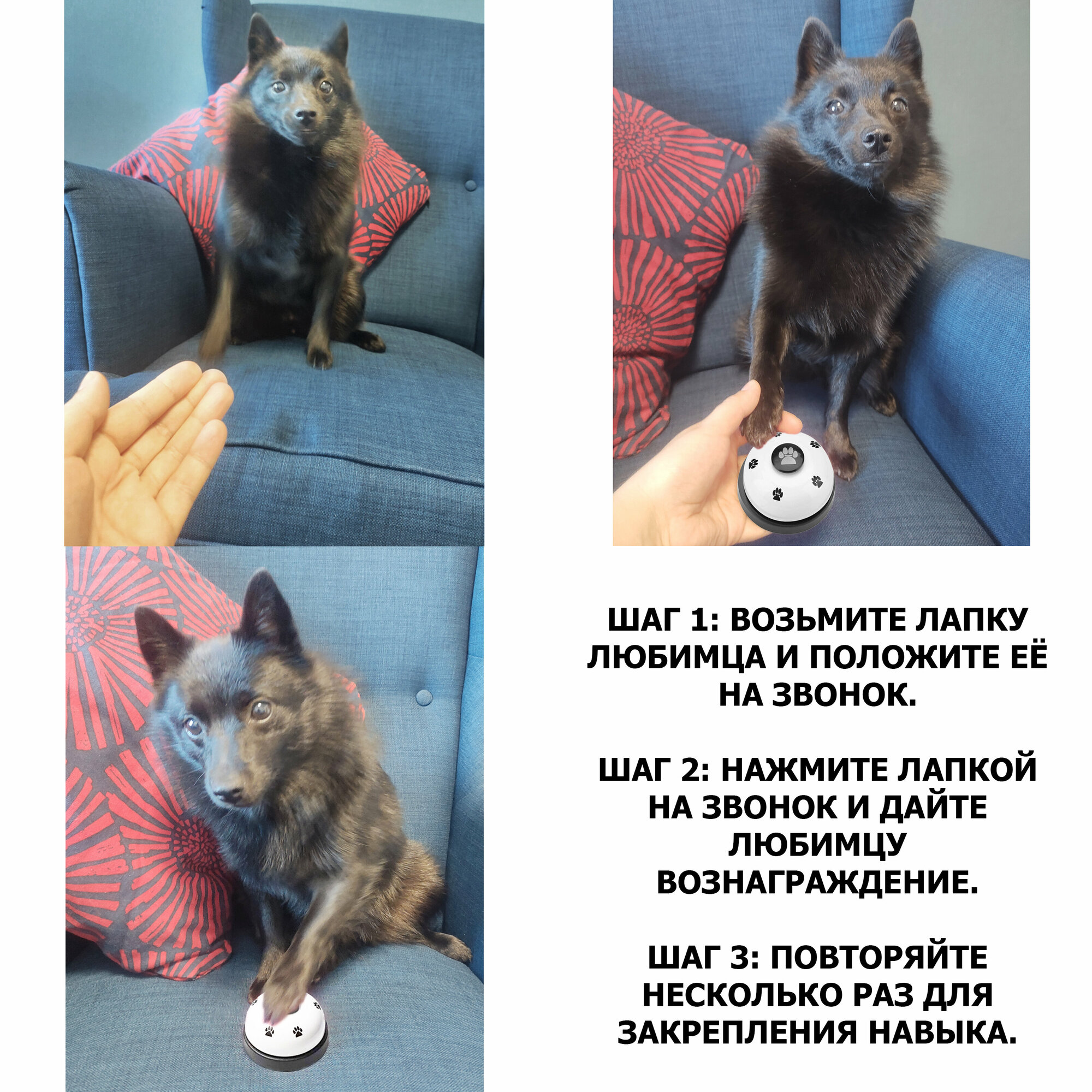 Игрушки Для Животных Xiaomi Звонок для собак, игрушка для дрессировки собак, кликер, белый