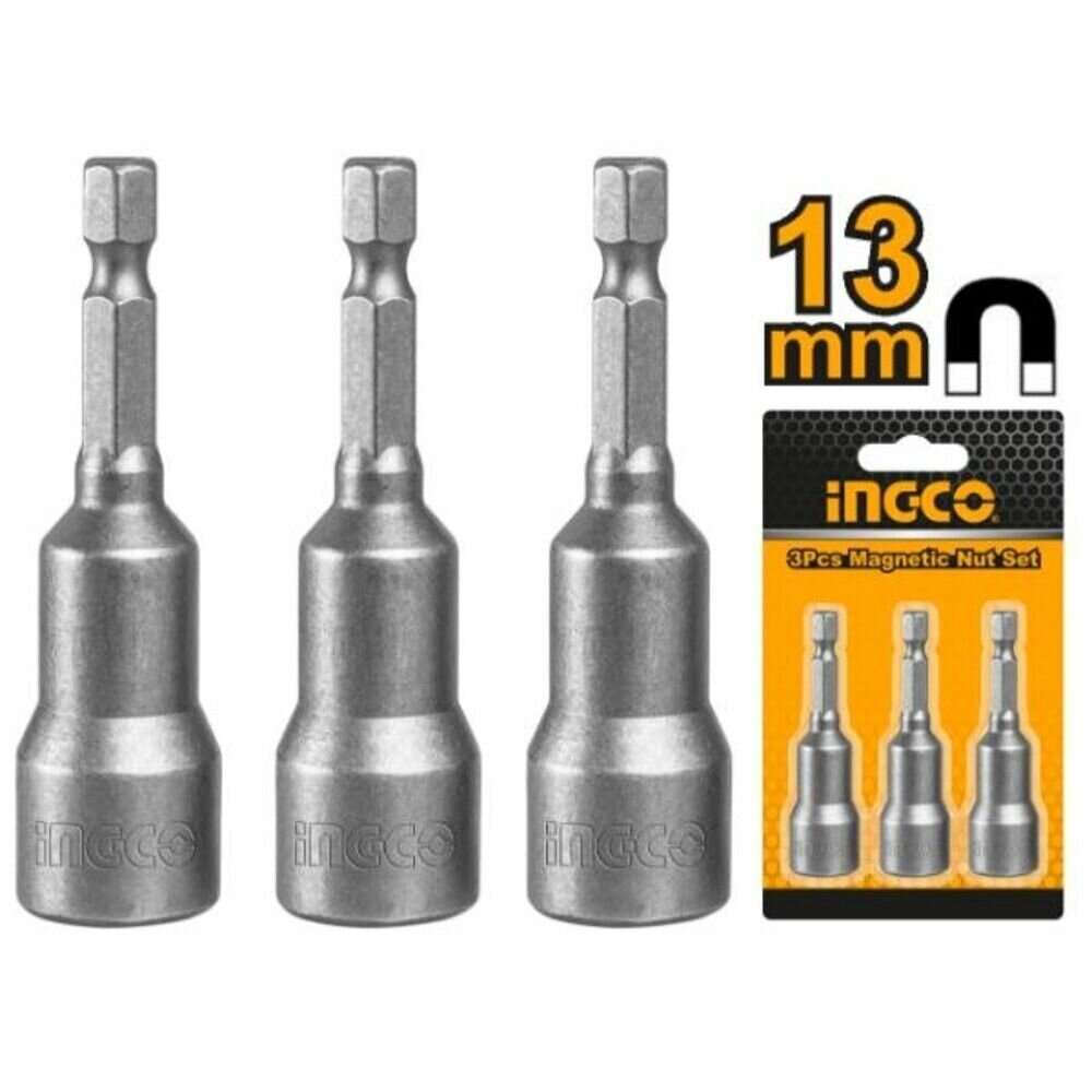 Насадка торцевая на шуруповерт INGCO 1/4" 13 мм 3 шт