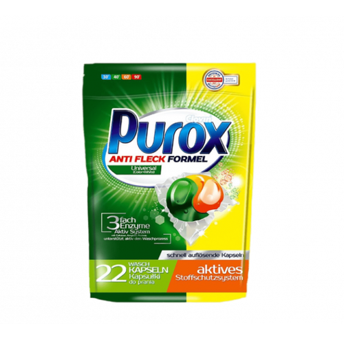 Clovin Purox Anti Fleck Universal Капсулы для стирки цветных тканей 22 шт 396 гр