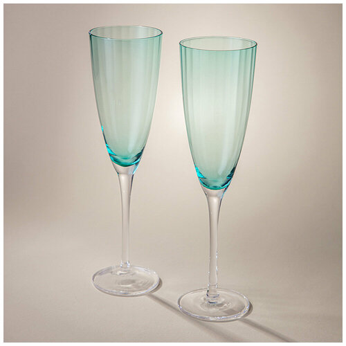 Набор бокалов для шампанского из 2 шт mirage emerald 290 мл Lefard (196654)