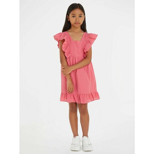 Платье TOMMY HILFIGER, размер 7Y [MET], розовый брюки tommy hilfiger размер 7y [mety] розовый
