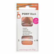 Иголки для шитья № 5, PONY Sharps BLACK, 01835, 16 шт