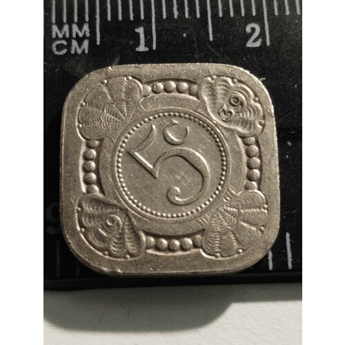 Нидерланды 5 центов 1939. Квадратная монета. Королева Вильгельмина.