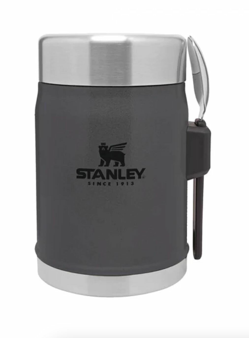 Термос для Еды 04 литра Темный-серый маркировки Stanley с ложкой