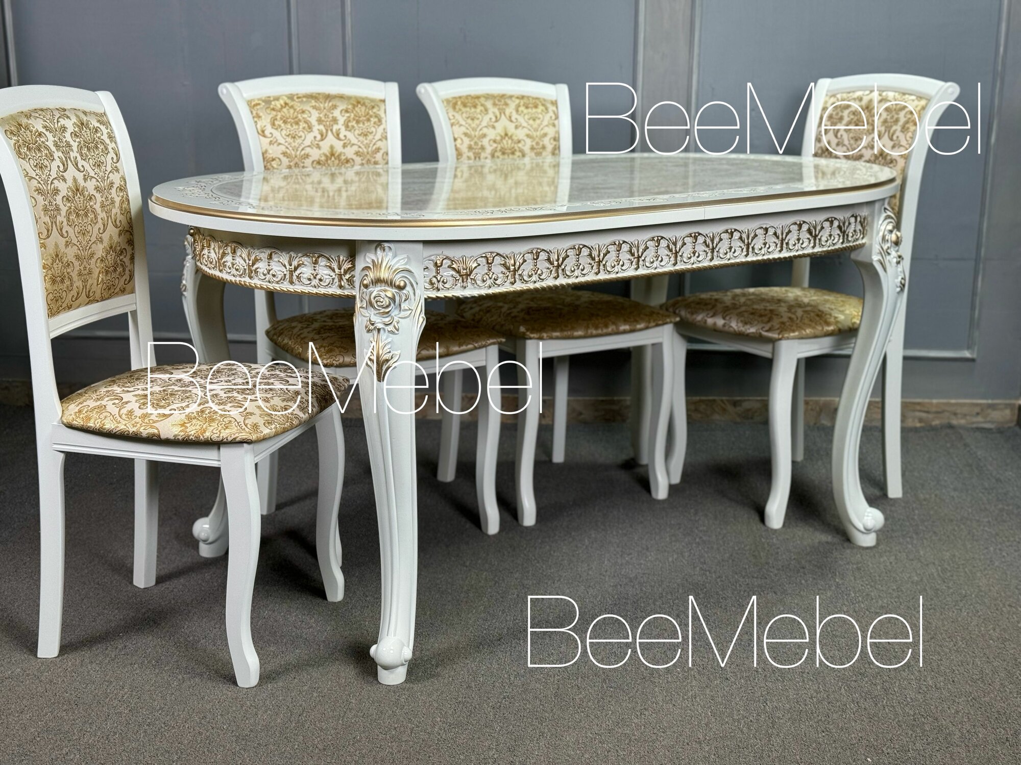 Обеденная группа, стол и 4 стула — фото 1