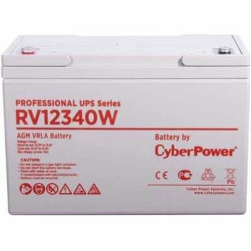 CyberPower батареи/комплектующие к ИБП CyberPower Аккумуляторная батарея RV 12340W (12В/93 Ач), клемма М6, ДхШхВ 305х168х208мм, вес 31,1кг, срок службы 10 лет cyberpower батареи комплектующие к ибп cyberpower аккумуляторная батарея rv 12290w 12в 76 ач клемма м6 дхшхв 259х168х208мм вес 30 4кг срок службы 10 лет