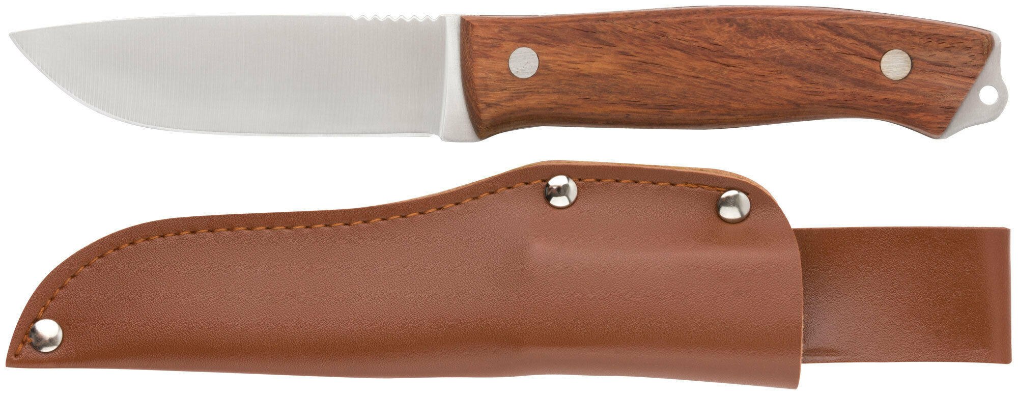 Нож туриста, нерж. сталь, деревянная ручка, лезвие 105 мм FIT 10730