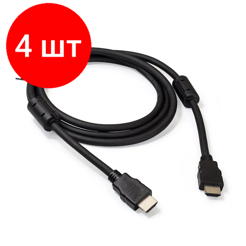 Комплект 4 штук, Кабель HDMI ExeGate EX-CC-HDMI2-1.8F 19M/19M, v2.0, 1.8м, 4K UHD, Ethernet комплект 5 штук кабель hdmi exegate ex cc hdmi2 1 8f 19m 19m v2 0 1 8м 4k uhd ethernet