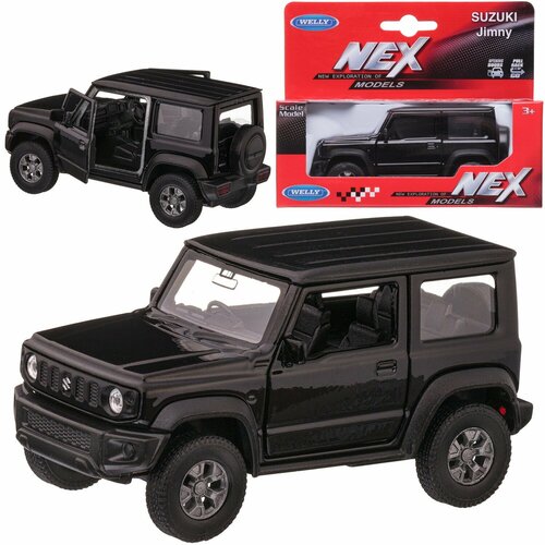 Машинка Welly 1:38 SUZUKI JIMMY черный 43810W/черный машинка welly 2007 jeep wrangler rubicon зеленый модель машины 1 38 с пружинным механизмом