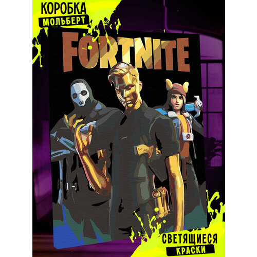 Картина по номерам светящаяся в темноте Fortnite холст на подрамнике 40х50 картина по номерам светящаяся в темноте люцифер портрет холст на подрамнике 40х50