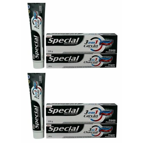 Special Зубная паста Charcoal 3 в 1, бережное отбеливание с углем, 100 г, 2 шт.