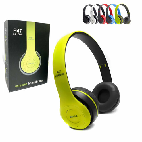 Беспроводные накладные детские наушники P47 Wireless Bluetooth 50 с микрофоном FM-радио 5 цветов Р47 109900₽