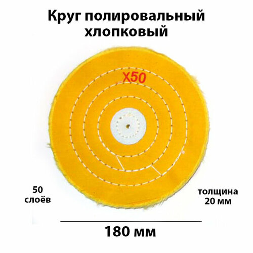 Круг полировальный муслиновый желтый Ф170 мм, применяется для полировки металла, дерева, пластика