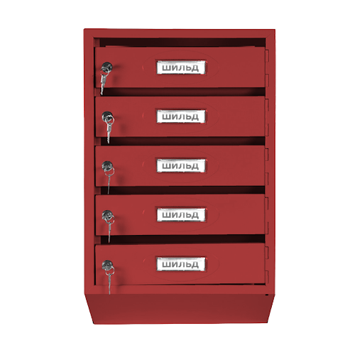 Почтовый ящик Базис 5-и секционный Красный