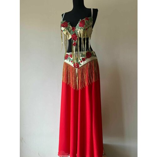 Восточный костюм для танца живота мод 09-52 размер 52 женская длинная юбка для танца живота цыганская юбка для выступлений 85 90 95 см