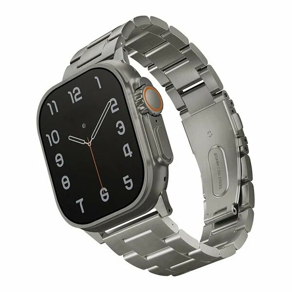 Uniq для Apple Watch 49/45/44/42 mm ремешок OSTA Steel Strap with Self-Adjustable Links Silver