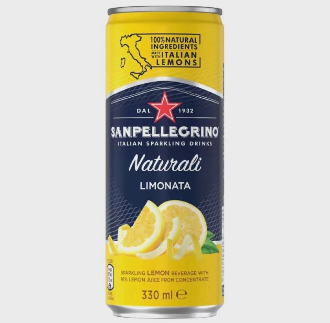 Напиток Sanpellegrino Naturali limonata газированный 12 ШТ по 0.33 л