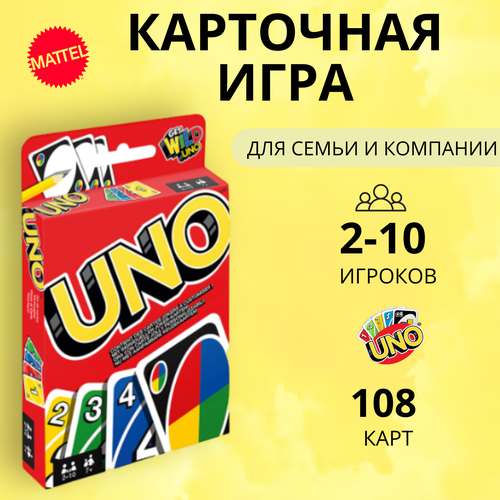 Настольная карточная игра UNO (УНО) W2087 настольная игра mattel uno w2087 112