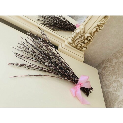 Сухоцветы / Верба живая 101шт / Пасхальный букет