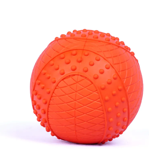 SkyRus Игрушка для собак резиновая "Мяч с пищалкой", красная, 6.2см