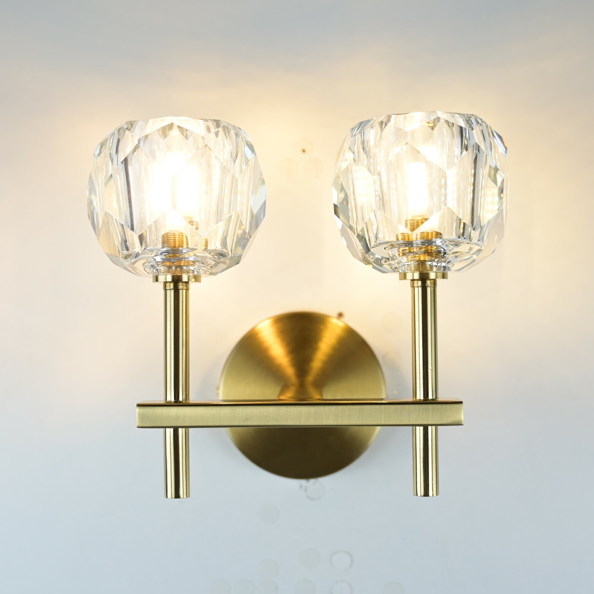 Бра RH Boule de Cristal Double Sconce Brass