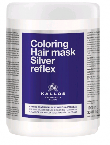 Kallos Coloring Hair Mask Silver Reflex Маска "нейтрализатор желтого" 1000 мл.