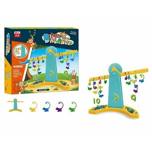 Without Центр развивающий Puzzle Scale Balance, обезьянки, развивающий, 21х4,6х20,5 см молоточек развивающий without 2025665