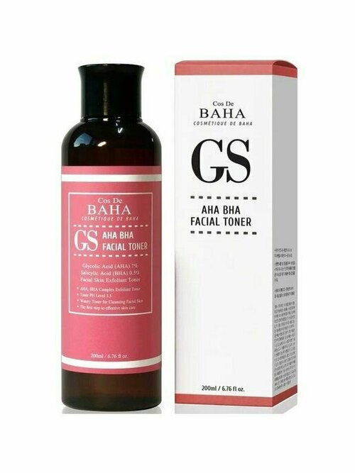 Cos De BAHA AHA/BHA GS Toner (GS) Тонер для лица с гликолевой и салициловой кислотами 200мл