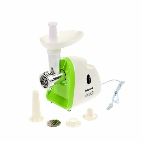 Мясорубка электрическая Sakura SA-6418WG 1500 Вт реверс 2 насадки 2 диска зеленая 515400₽