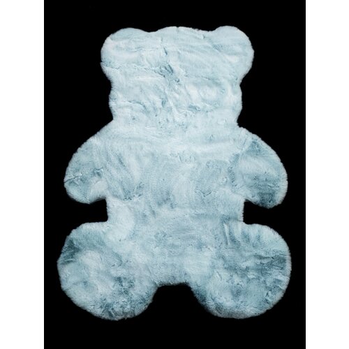 Коврик Мишка голубой 80x110 см искусственный мех пушистый прикроватный в спальню в детскую 1432₽