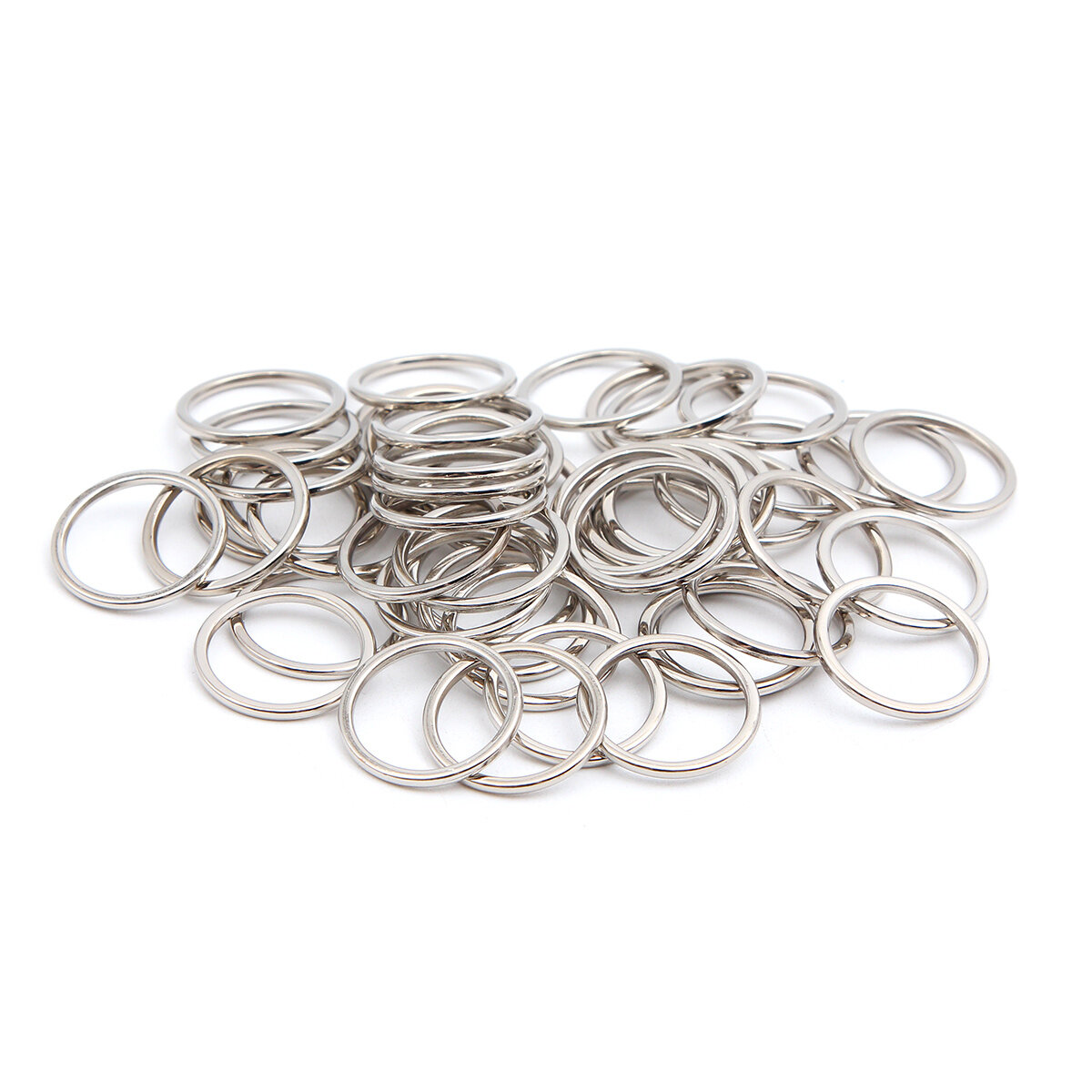 Кольца для бретелей бюстгальтера 15 мм, 50 шт, металл, Айрис (никель) — фото 1