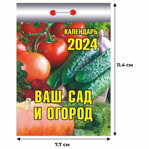 Календарь настенный моноблочный 2024 год Ваш сад и огород 7.7x11.4 см, 1781891