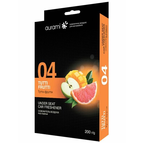 Ароматизатор освежитель воздуха под сиденье автомобиля Aurami тутти-фрутти гелевый 200 гр 458₽