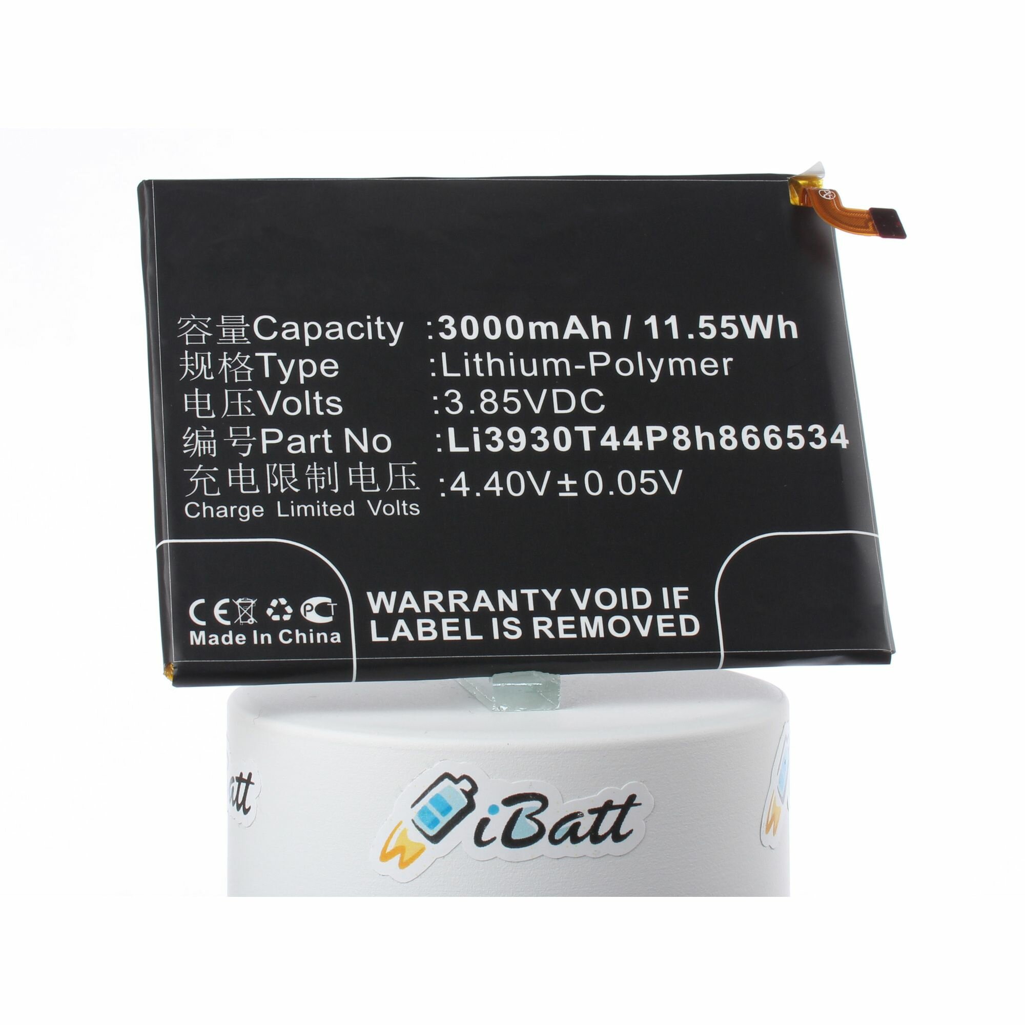 Аккумуляторная батарея iBatt 3000mAh для для телефонов смартфонов Li3930T44P8h866534