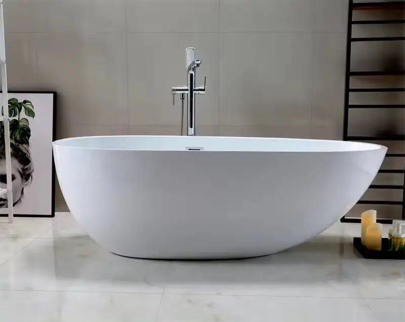 фото Ванна Cerutti SPA MIMI (1700x800x580) акриловая, отдельностоящая, белая, со сливом-переливом