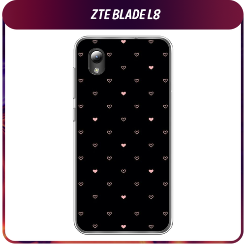 Силиконовый чехол на ZTE Blade A3 2019/L8/A31 lite / ЗТЕ Блэйд A3/L8/A31 Лайт Чехол с сердечками матовый силиконовый чехол rich bugs bunny на zte blade l8 зте блэйд l8
