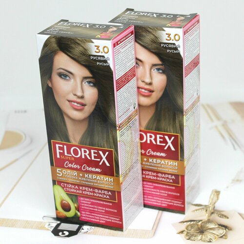 Краска 2 шт для волос 30 FLOREX-SUPER Русый 605₽