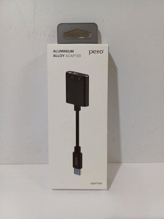 Адаптер PERO AD10 USB TYPE-C TO USB TYPE-C/MINI JACK 3.5, черный